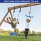 Ninja-Twister Swing Spins Set: Slackline Attachments - 360° Handle Twist-Spin Flips Toy Activate Ninja Powers Warrior Accessories Kids Hang Toys for Playground Backyard Blue